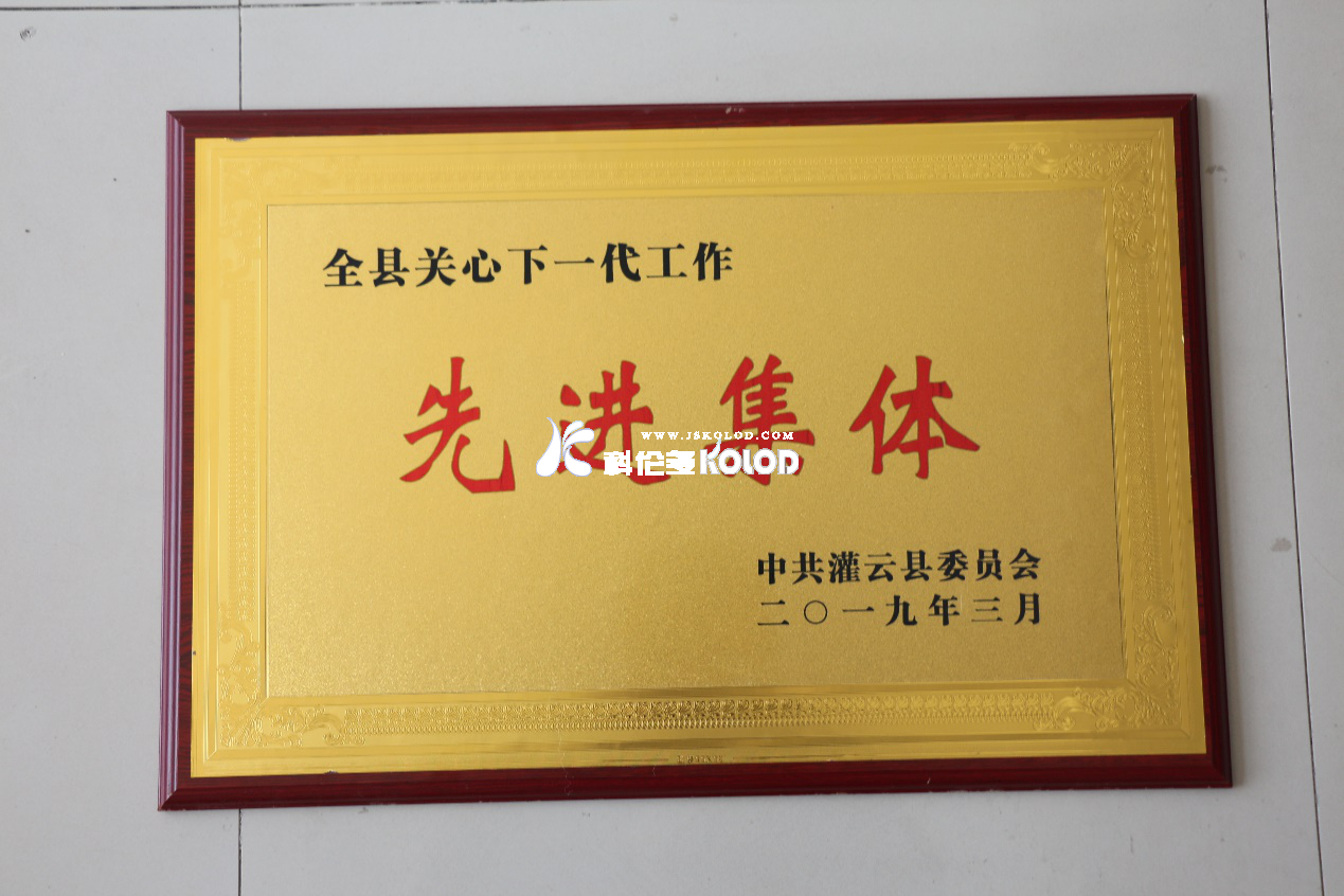 江蘇科倫多榮獲灌云縣2018年度關(guān)心下一代工作先進(jìn)集體榮譽(yù)稱(chēng)號